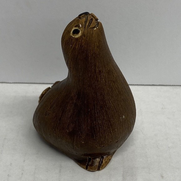 Artesania Rinconada Brown Seal Figurine Signed Animal Uruguay Handcrafted - Picture 3 of 9